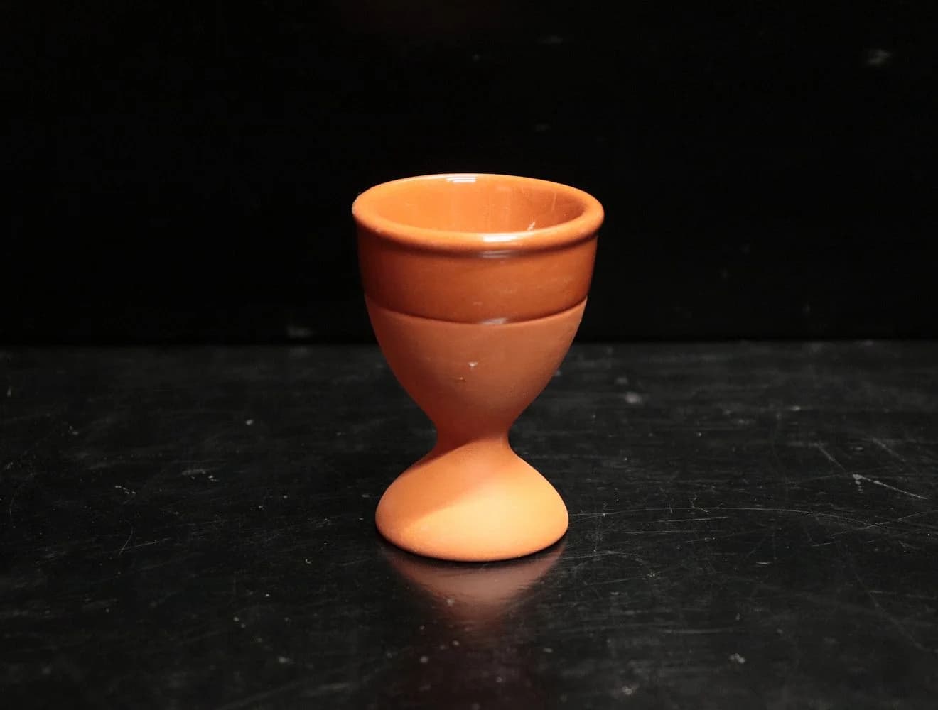 エッグスタンド|陶器・1980年代 テラコッタ色の8cm