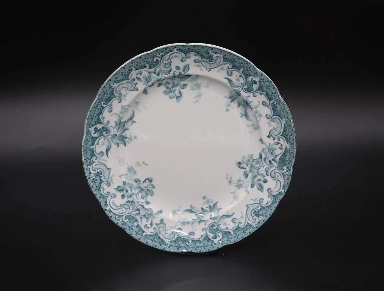 プレート|1930年代 青緑の小花 24cm