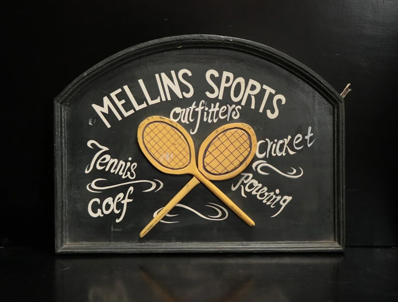 サインボード|1930年代 MELLINS SPORTS の立体ラケット 40×30cm