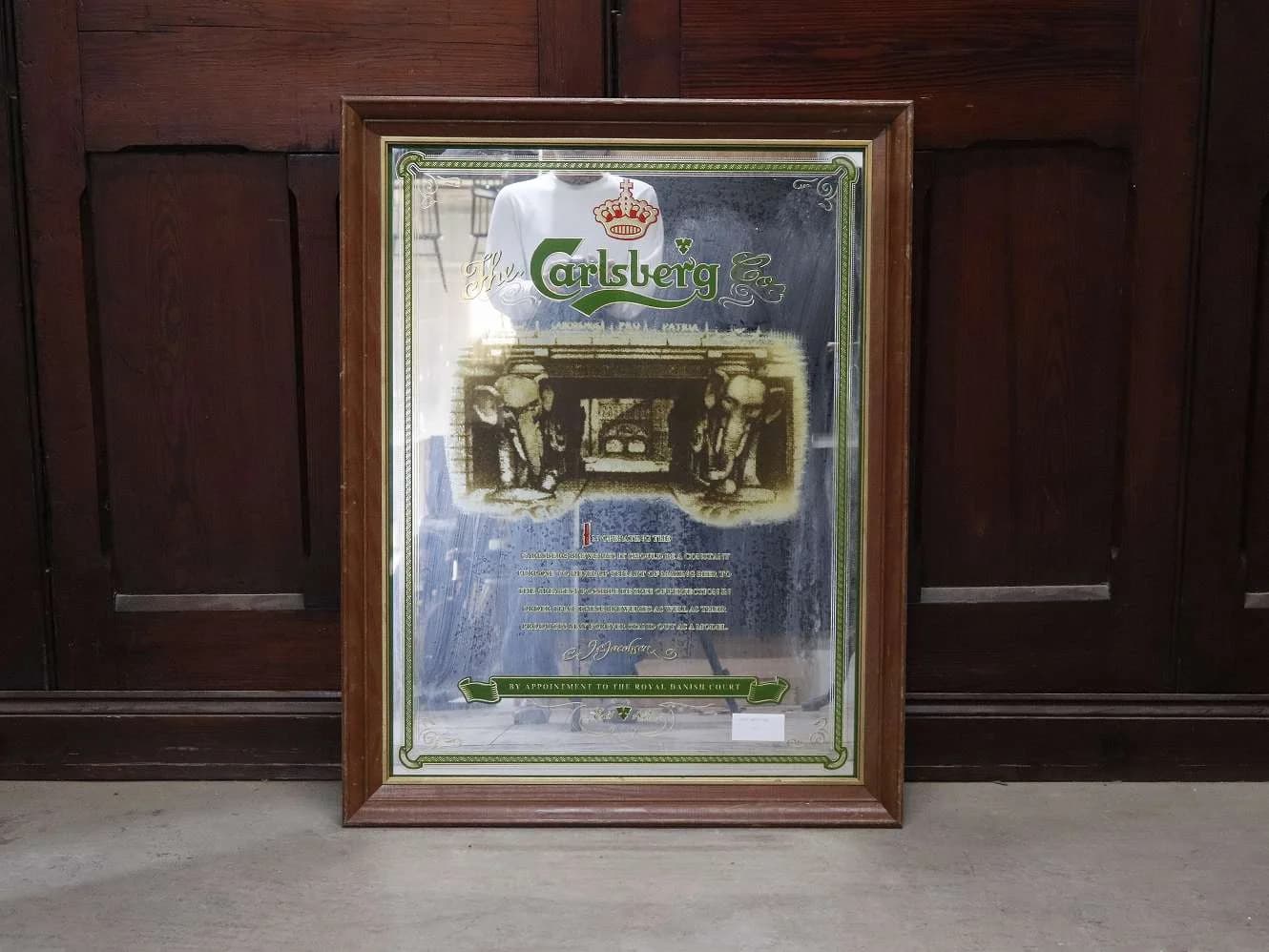 パブミラー｜シダー材・1930年代 Carlsberg（カールスバーグ） 70.5×91cm