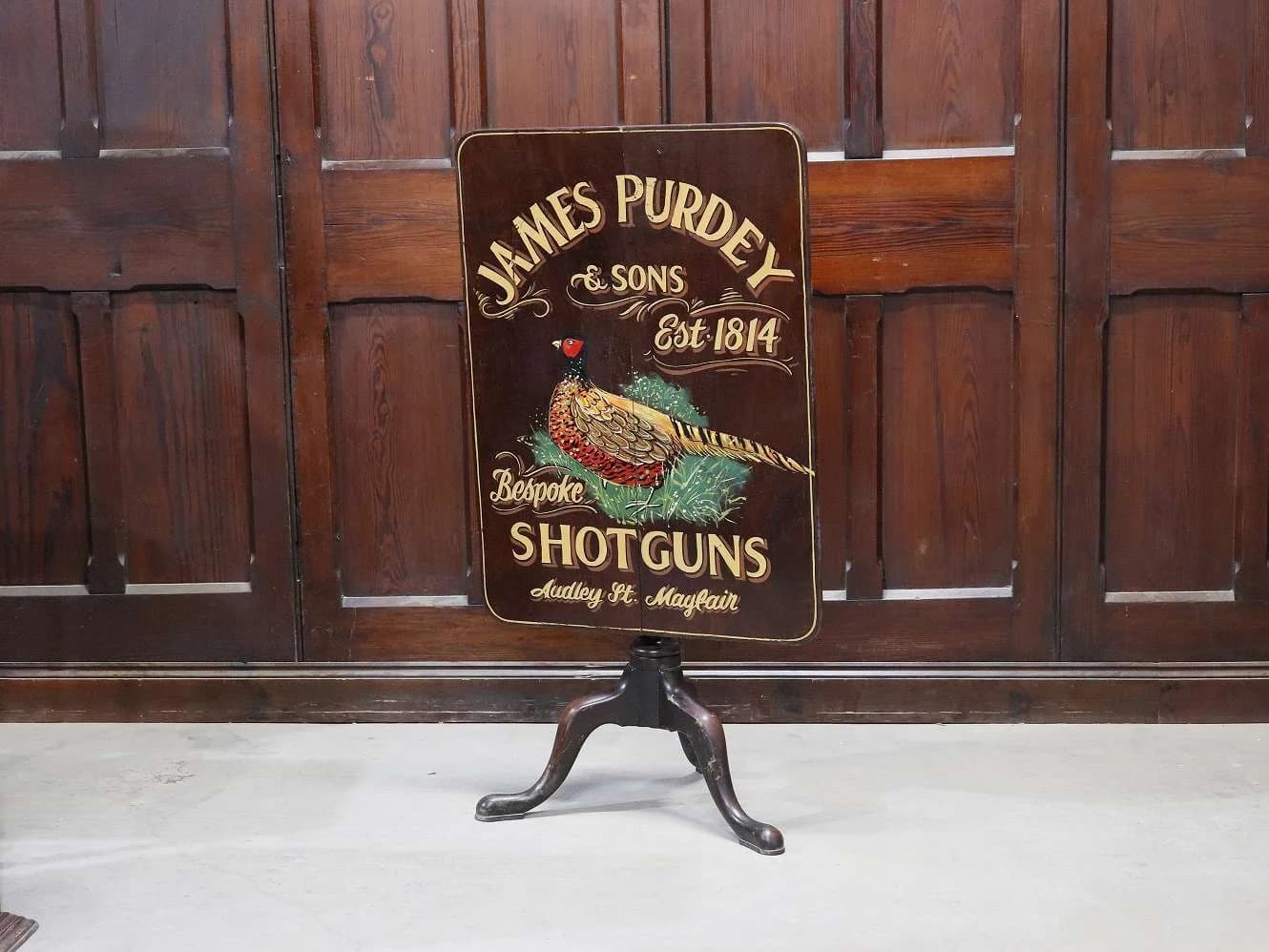 サインテーブル|マホガニー材・1880年代 JAMES PURDEY & SONS 幅83.5cm