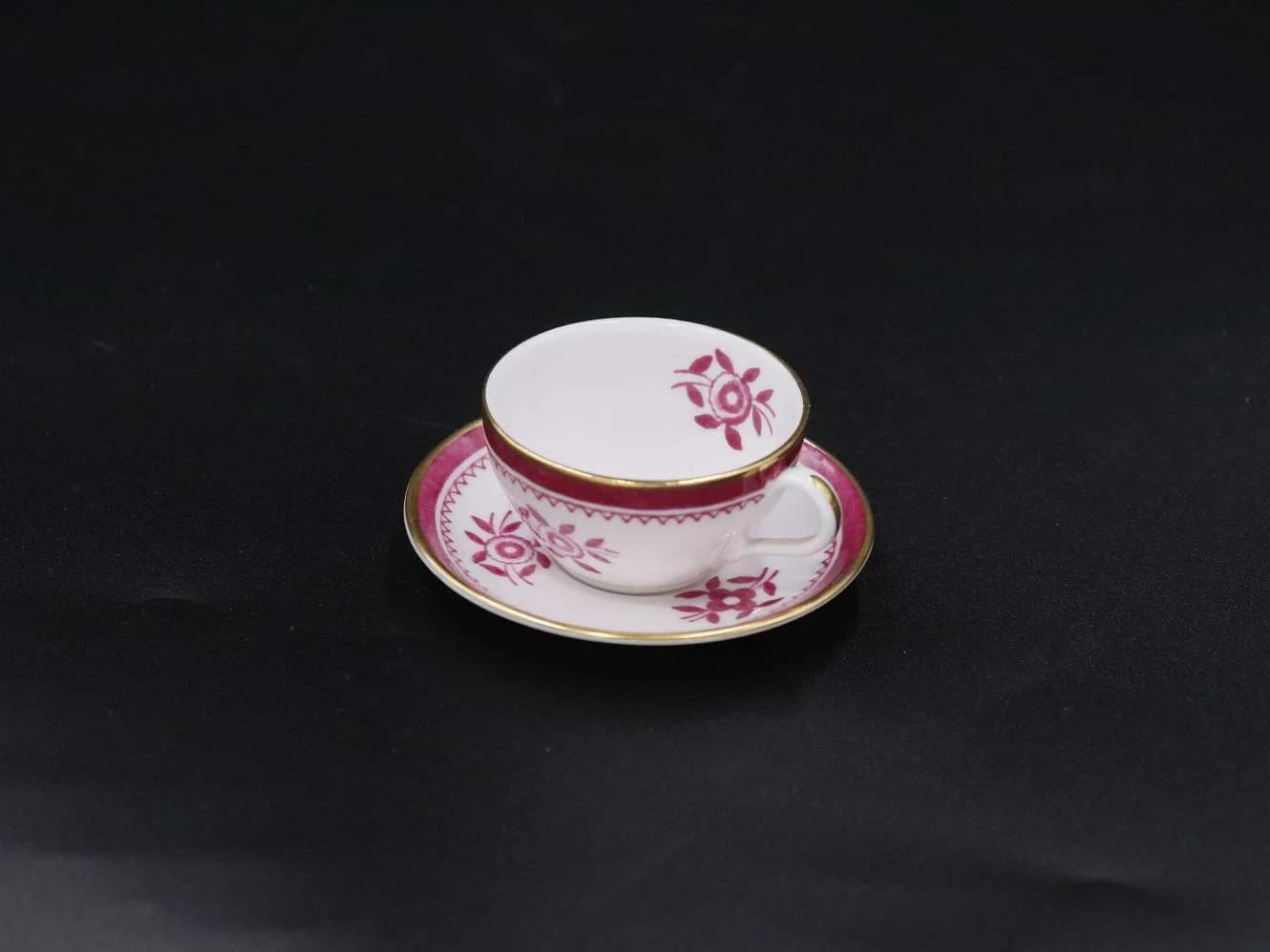 ミニカップ＆ソーサー｜1920年代 紅と金彩 Spode（スポード）