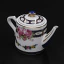 ミニティーポット｜薔薇と紺の帯 Spode（スポード）