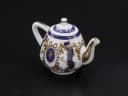 ミニティーポット｜紺地に金彩の唐草 Spode（スポード）