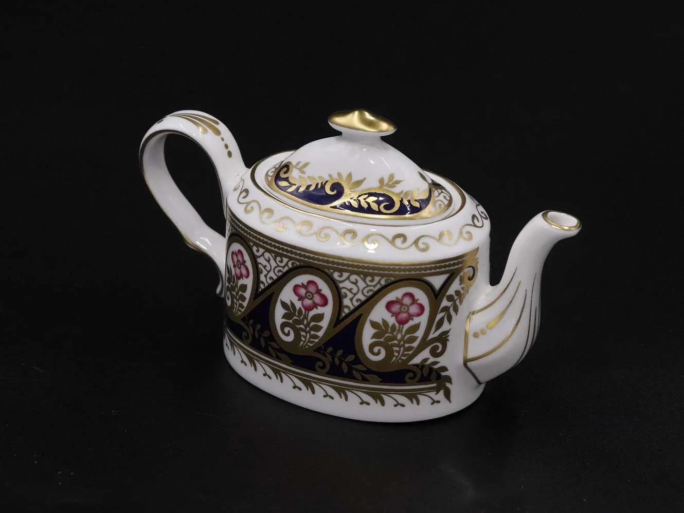 ミニティーポット｜1920年代 紺×金彩 Spode（スポード）
