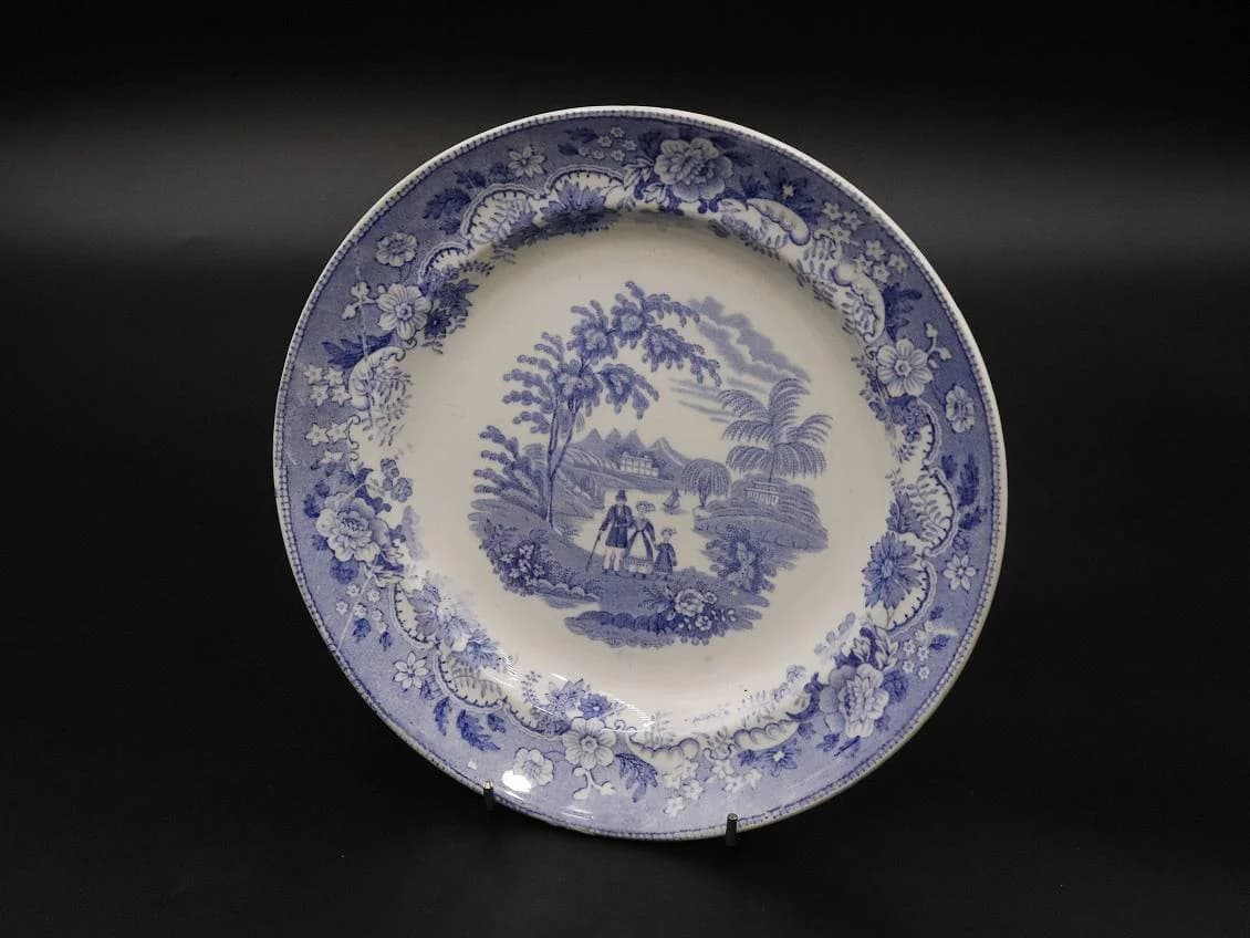プレート|1850年代 英国ファミリーとシノワズリ 23.5cm