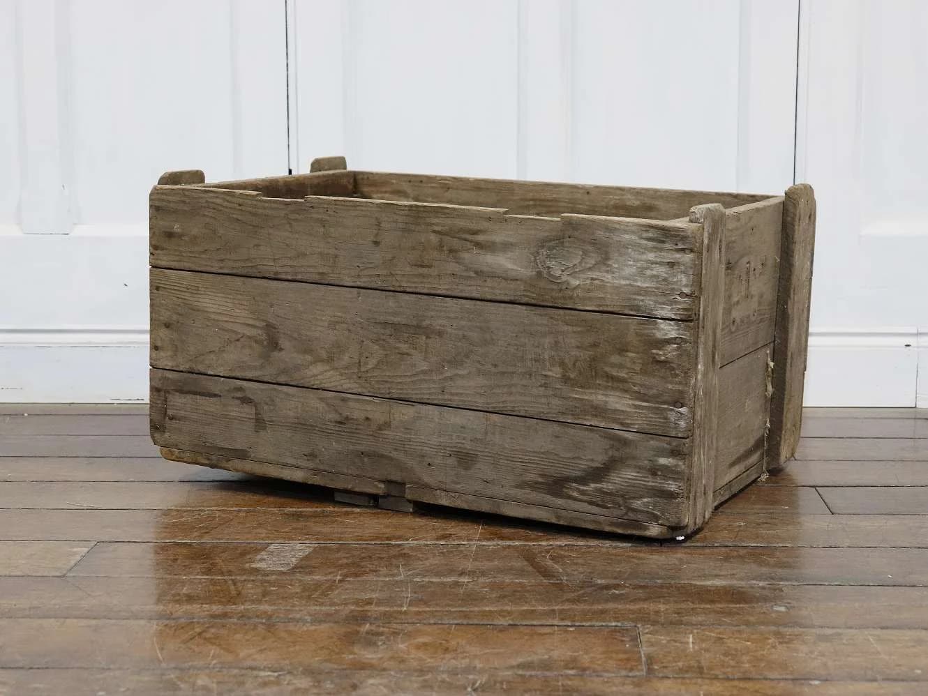 ウッドボックス|1920年代 板張りの大型クレート 68×36cm