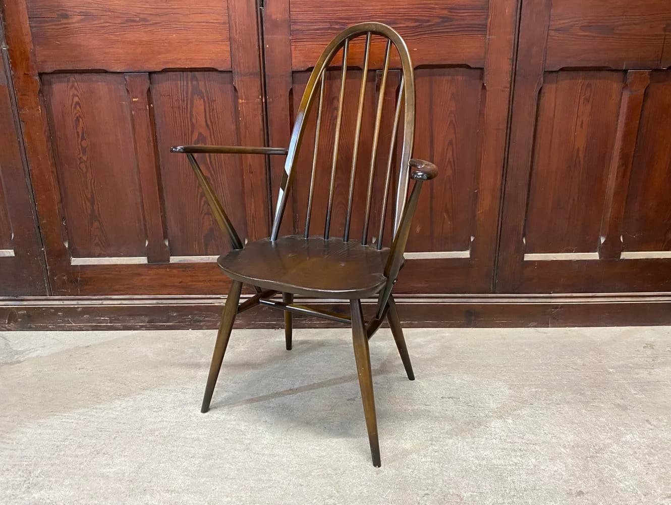 クエーカーアームチェア|ビーチ・エルム材・1960年代 ハイバック肘掛け付き ERCOL(アーコール)