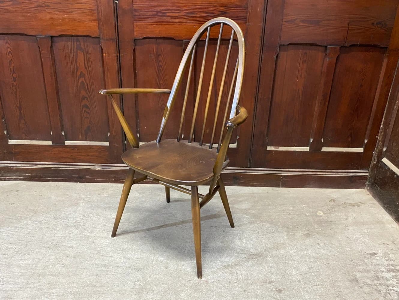 クエーカーアームチェア｜ビーチ・エルム材・1960年代 ハイバック肘掛け付き ERCOL（アーコール）
