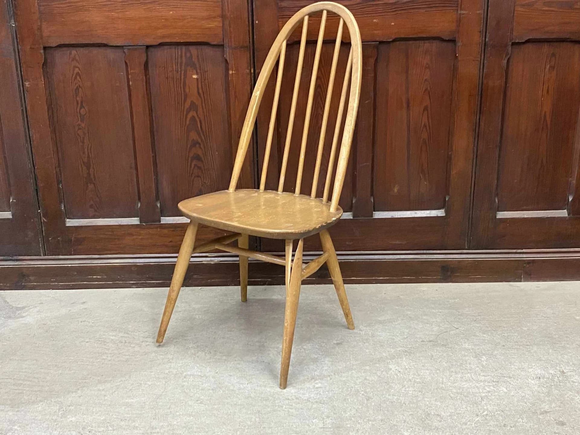 クエーカーチェア｜ビーチ材・エルム材・1960年代 幅広座面のダイニングチェア ERCOL（アーコール）