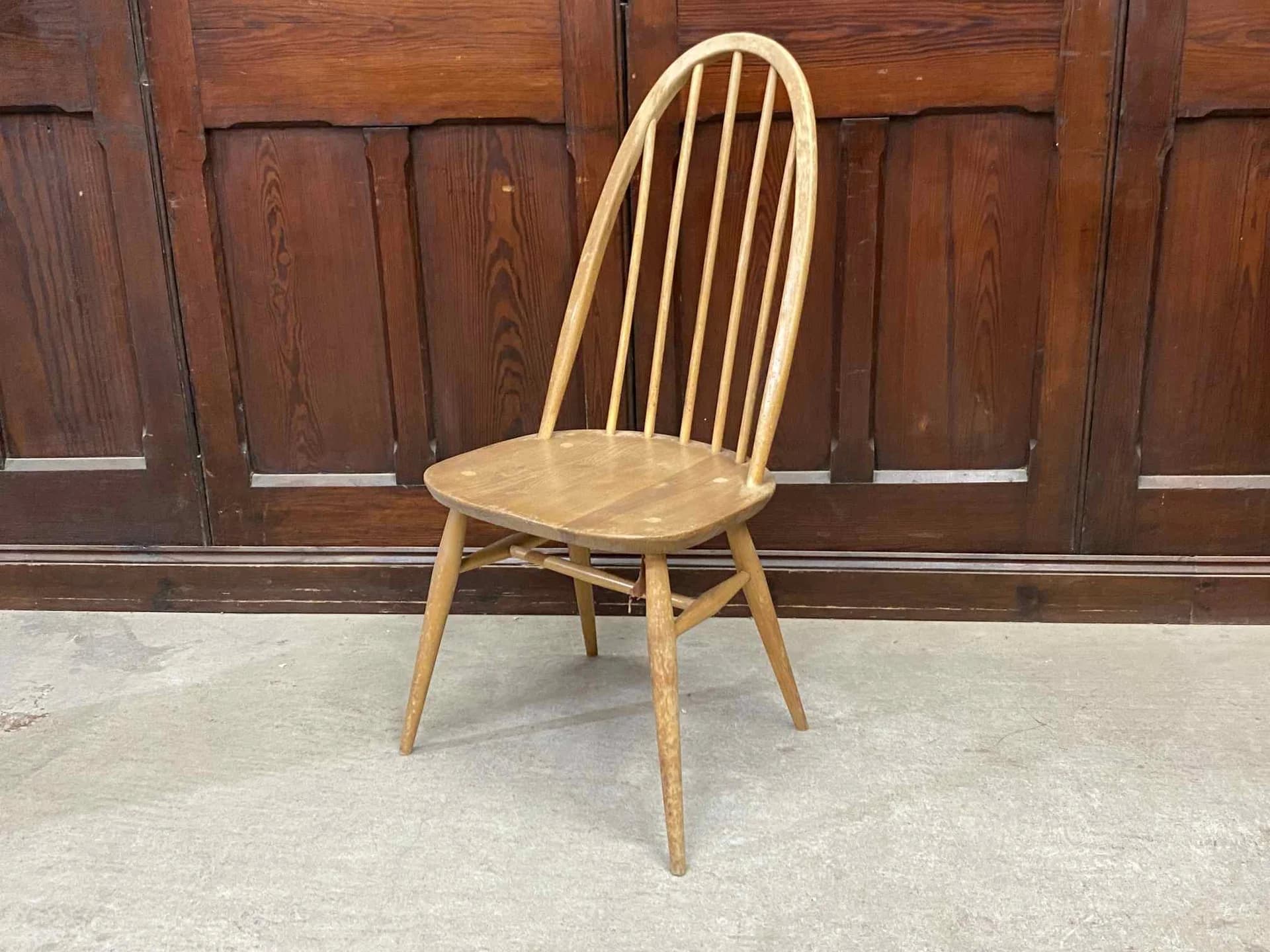 クエーカーチェア｜ビーチ材・エルム材・1960年代 幅広座面のダイニングチェア ERCOL（アーコール）