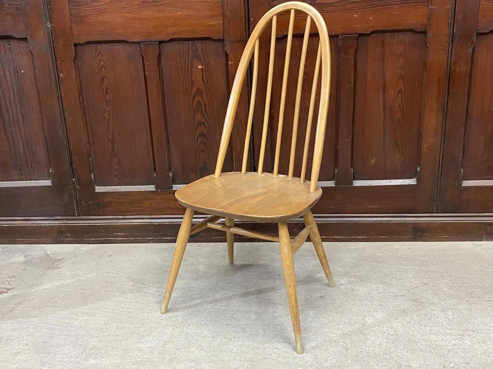 クエーカーチェア｜ビーチ材・エルム材・1960年代 背もたれ美しいウィンザー様式 ERCOL（アーコール）