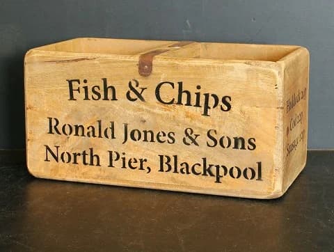 ウッドボックス|フィッシュ&チップス 30.5×15.2cm