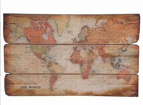 ワールドウッドマップ|三枚板の世界地図 118×73cm