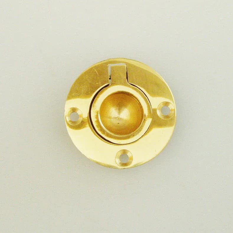 フラッシュリング|真鍮 面に沈む引き手 径3.6cm