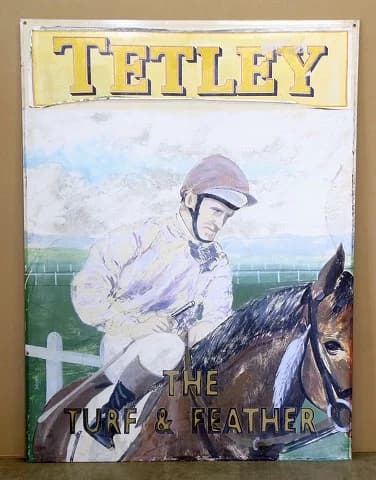 パブサイン|騎手と競走馬の絵 77.5×103.5cm