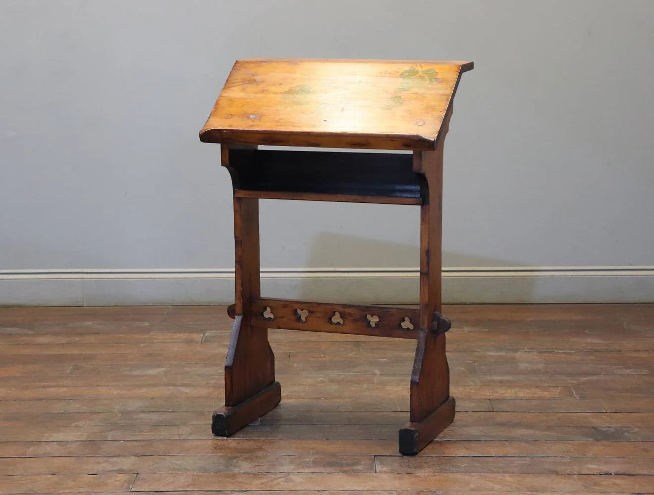 レクターン|パイン材・1885年頃 朝顔のペイント 高さ86.5cm