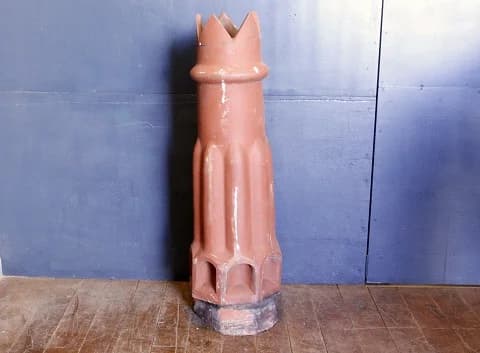 チムニー|陶製・1930年代 テラコッタの縦溝 40×125cm