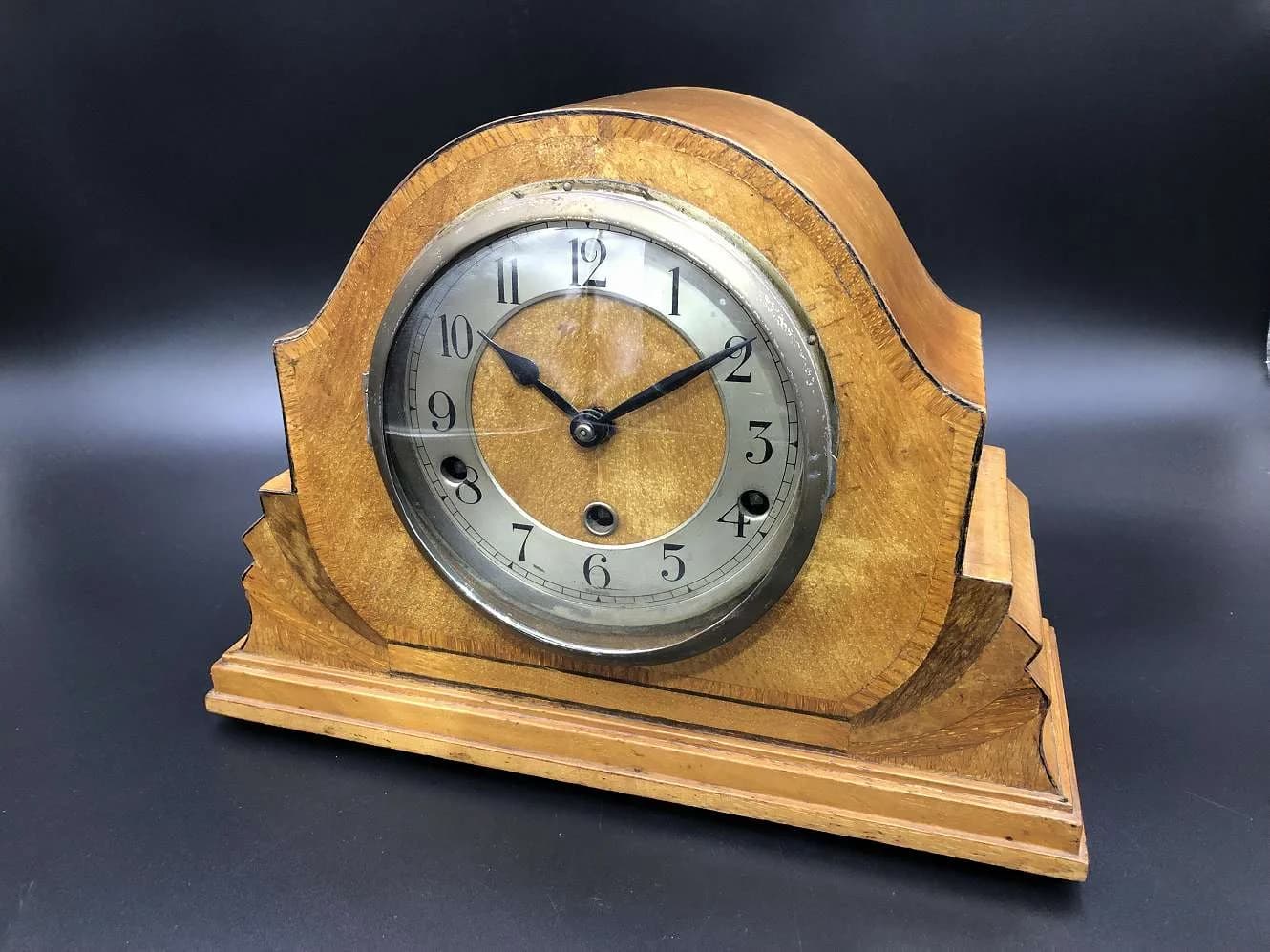 クロック|オーク材・1930年代 段を重ねたマントルクロック 34cm