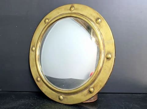 コンベックスミラー|スチール・1960年代 金色の玉飾り 径48cm