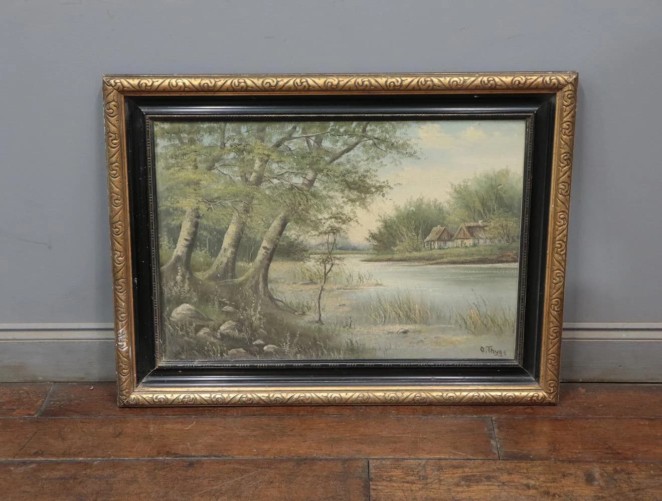 プリント|1930年代 川辺の木立の風景 80.5×60.5cm