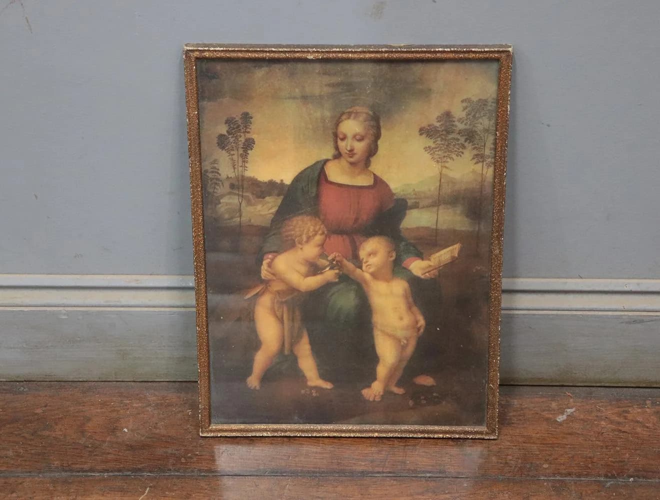 プリント|1930年代 聖母子と幼子の宗教画 27.5×37.5cm