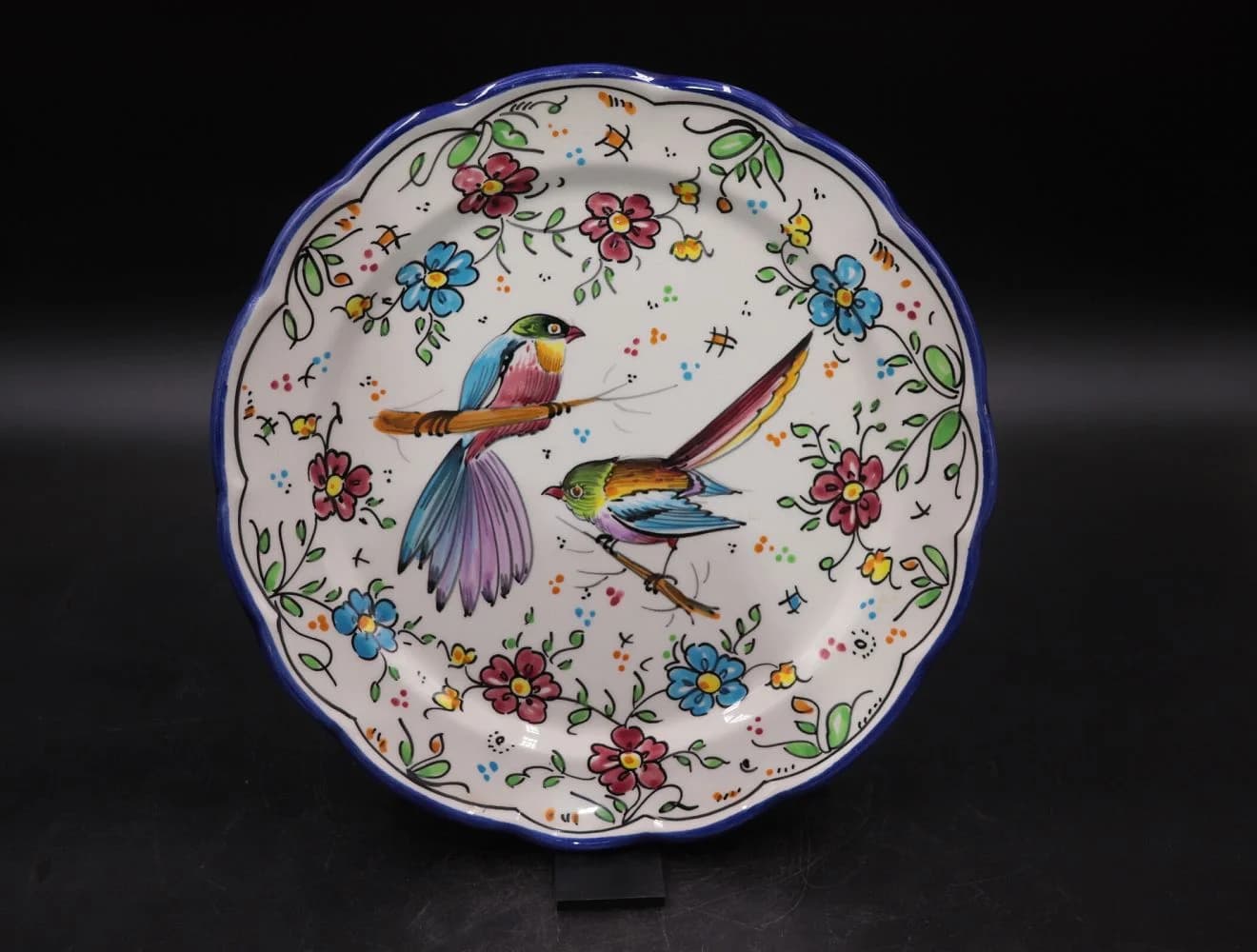 飾りプレート|1930年代 小枝にとまる二羽の鳥 31cm