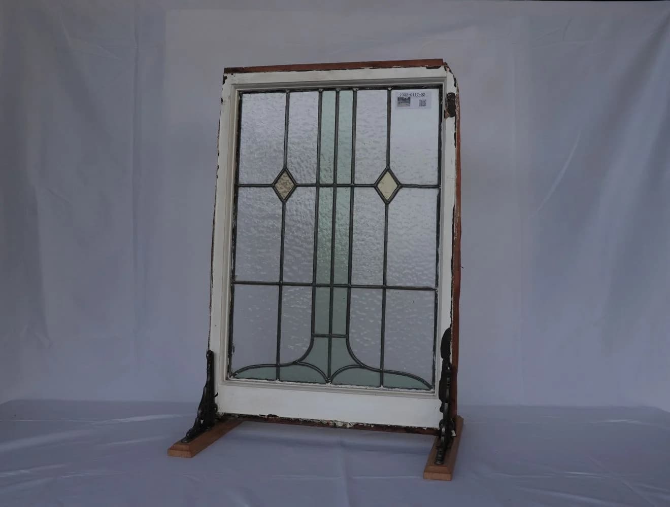 ステンドグラス|1930年代 菱形の幾何模様 48.5×71cm