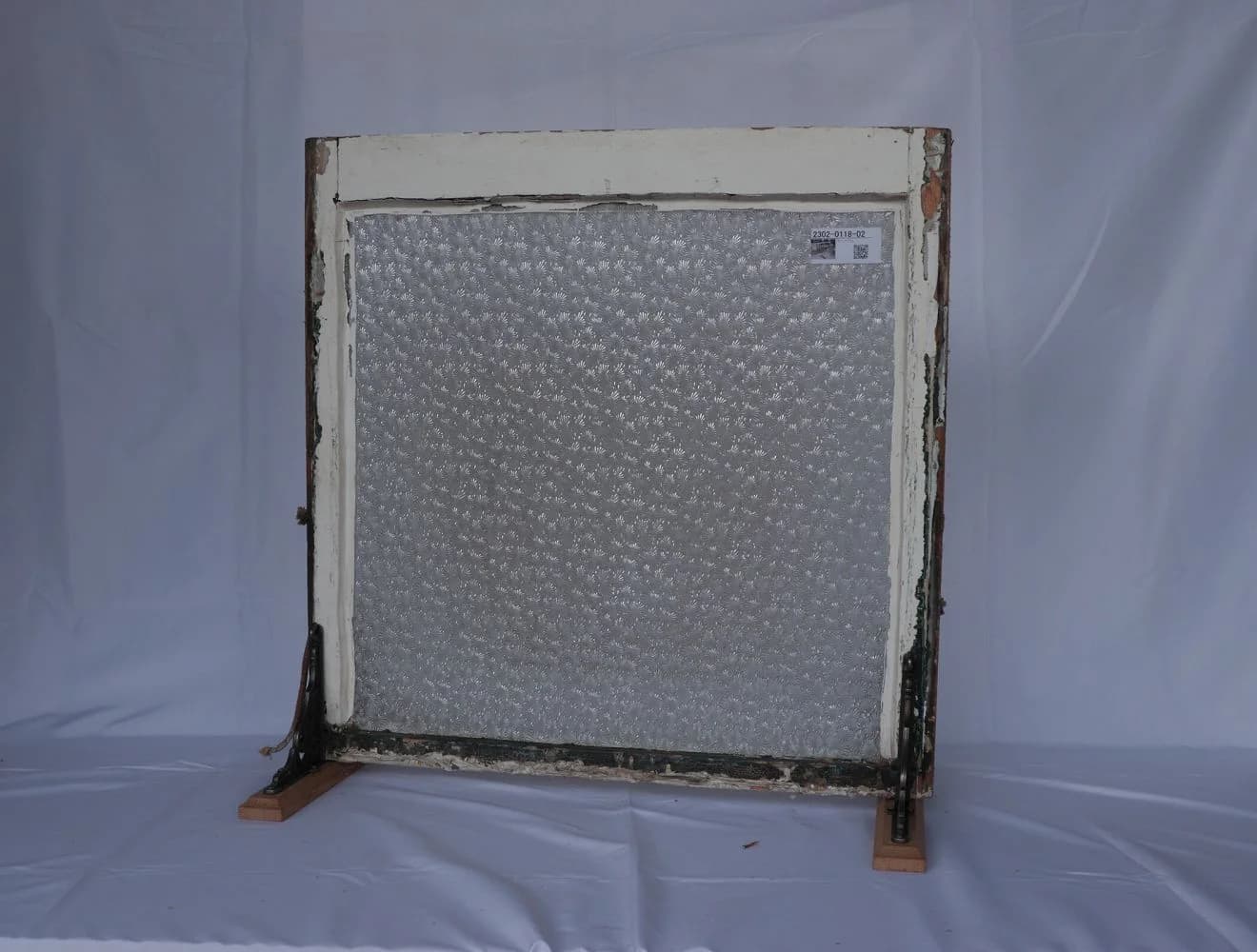 ステンドグラス|1930年代 四角枠の型板ガラス窓 65×65cm