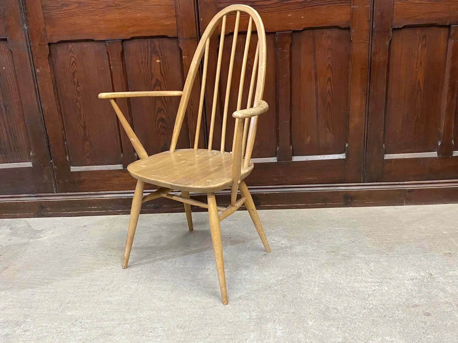 クエーカーアームチェア|ビーチ・エルム材・1960年代 ハイバック肘掛け付き ERCOL(アーコール)